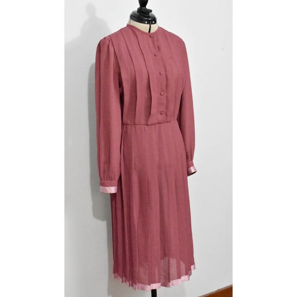 Zizi by Barbara Chodos Mauve 70s/80s Dress - Picture 6 of 6